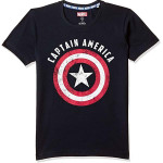 Kids Boys Captain America Printed Blue Tshirt