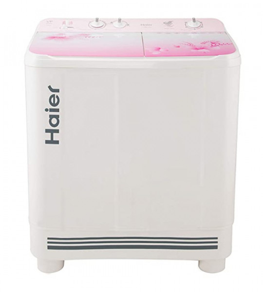 Haier 9 Kg Semi-Automatic Top Loading Washing Machine (HTW90-1159FL, Pink)