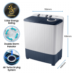 Samsung 6.5 Kg 5 Star Semi-Automatic Top Loading Washing Machine