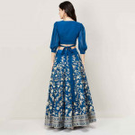 BIBA Women Ruffled Blouse with Floral Printed Lehenga