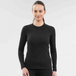 Women Black Solid Thermal Tops