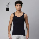 Men Pack of 2 Solid Innerwear Vests #015-VEST