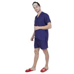 Blue Solid Sleepwear Set (Get Free Face Mask Inside)