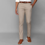 Men Beige Textured Slim Fit Trouser