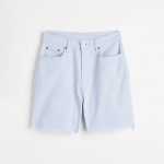 Women Blue Solid Twill Shorts