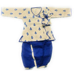 ANNA'S FASHIONprinted Cotton Dhoti and Kurta Set for Baby boy Blue