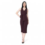 Tie Front Solid Jumpsuit