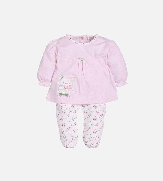 Girls Pink Cotton Romper