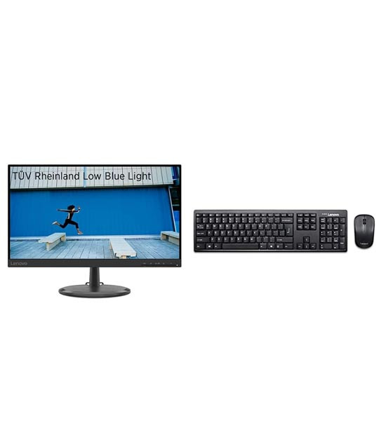 Lenovo D-Series 54.61 cm (22 inch) FHD VA 3-Side NearEdgeless Monitor & 100 Wireless Keyboard & Mouse