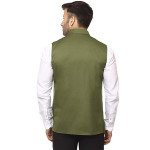 Plain Chinese Collar Sleeveless Cotton jute Nehru Jacket