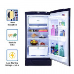 Godrej 180 L 2 Star Direct-Cool Single Door Refrigerator(RD EDGE 205B WRF PP BL, Pep Blue, Jumbo Vegetable Tray, 2023 Model)