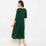 Maternity Women Green Solid Midi Dress