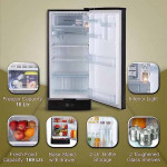 LG 185 L 4 Star Inverter Direct-Cool Single Door Refrigerator (GL-D199OERY, Ebony Regal, Base stand with drawer)