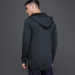 Men Navy Blue Solid Hooded Sweatshirt